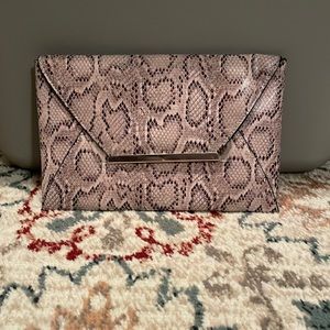 NWT Sydneys Closet Python Print Clutch